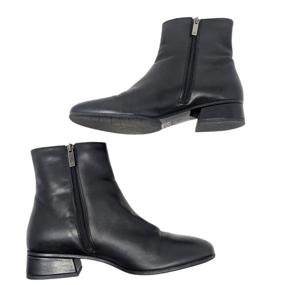 Aquatalia Luna Black Leather Ankle Boots Waterproof Made in Italy Size 9 - Picture 6 of 7